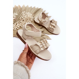 Sandalias Infantiles Con Velcro Corazones Beige Havana 6