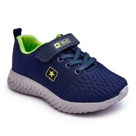 News Deportivas Infantiles Con Velcros Azul Marino-Verde Brego 6