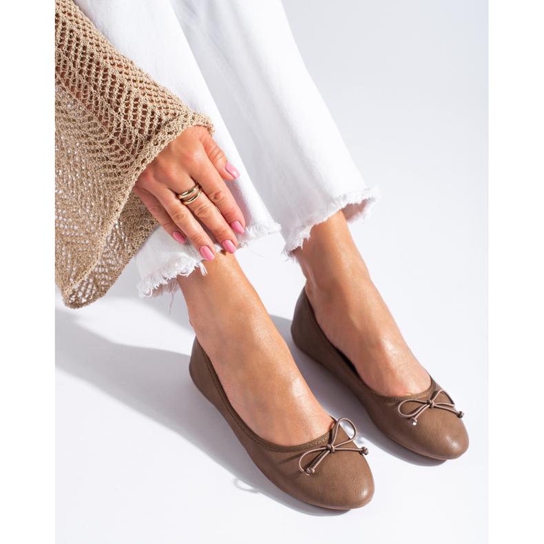 Bailarinas de mujer marrones con lazo Shelovet marrón 1