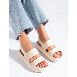 Sandalias mujer Shelovet goma crema beige 3