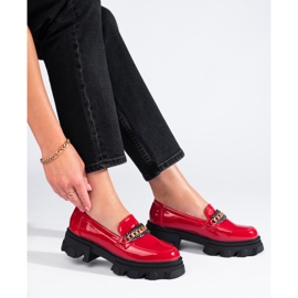 Mocasines charol rojo suela gruesa Shelovet 1
