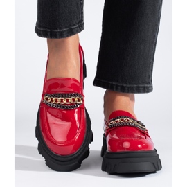 Mocasines charol rojo suela gruesa Shelovet 2