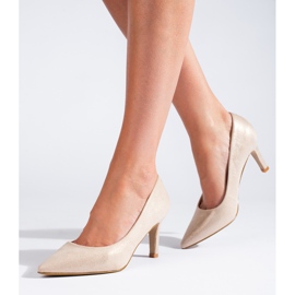 Salón clásico de mujer Shelovet beige con tacón alto 2