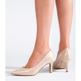 Salón clásico de mujer Shelovet beige con tacón alto 3
