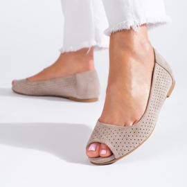 Bailarinas mujer caladas beige Shelovet 1