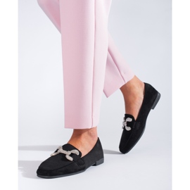 Mocasines en ante negro de Shelovet con hebilla 1