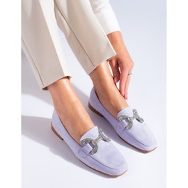 Mocasines Shelovet ante morado hebilla violeta 2
