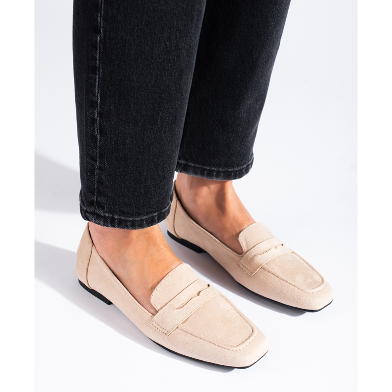 Mocasines clásicos de ante beige de Shelovet 1