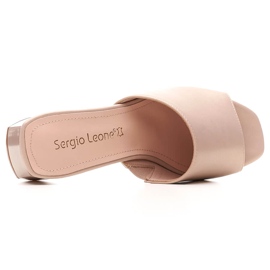 Sandalias de mujer de tacón con elástico Sergio Leone KL317 beige 6