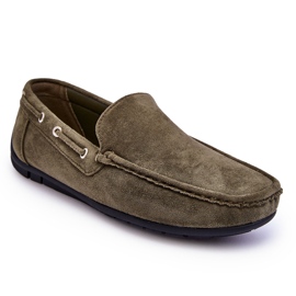 Mocasines De Hombre En Ante Verde Rayan 7