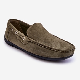 Mocasines De Hombre En Ante Verde Rayan 1