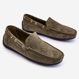 Mocasines De Hombre En Ante Verde Rayan 2