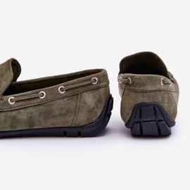 Mocasines De Hombre En Ante Verde Rayan 6
