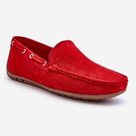 Mocasines sin cordones de ante Rayan rojo para hombre 1