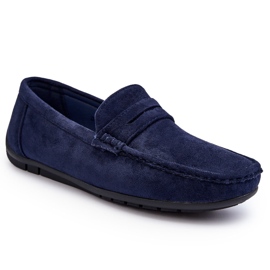 Mocasines Wesley de hombre en ante azul marino 7