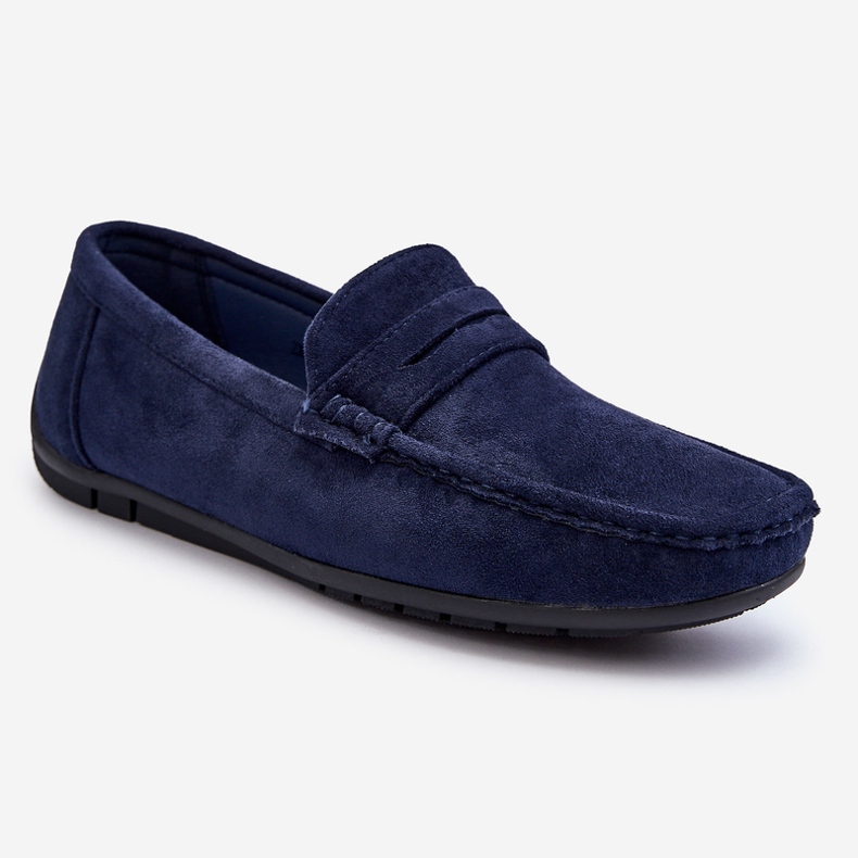 Mocasines Wesley de hombre en ante azul marino 1