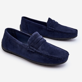 Mocasines Wesley de hombre en ante azul marino 2