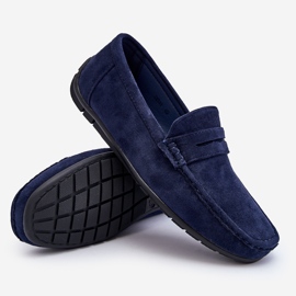 Mocasines Wesley de hombre en ante azul marino 4