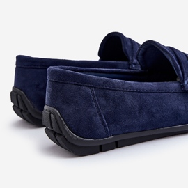 Mocasines Wesley de hombre en ante azul marino 5