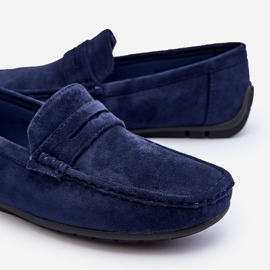 Mocasines Wesley de hombre en ante azul marino 3