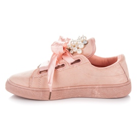 Deportivas Con Perlas rosado 3