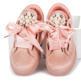 Deportivas Con Perlas rosado 1