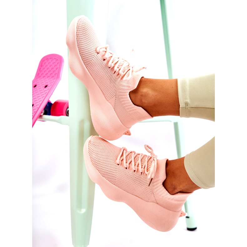 Zapatillas deportivas sin cordones para mujer, rosa rosado 2
