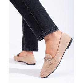 Mocasines Shelovet de ante beige con adornos 3