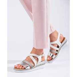 Sandalias cuña mujer Shelovet blancas blanco 2