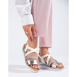Sandalias cuña mujer Shelovet blancas blanco 3