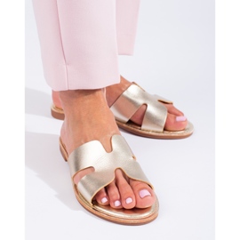 Chanclas planas clásicas doradas Shelovet dorado 2