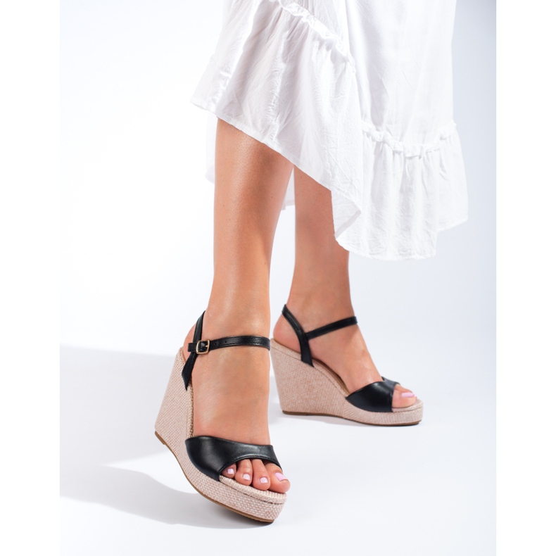 Alpargatas cuña alta Shelovet negro 1