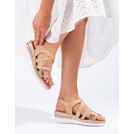 Sandalias cuña mujer Shelovet beige 3