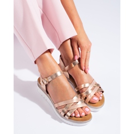 Sandalias cuña mujer Shelovet doradas dorado 1