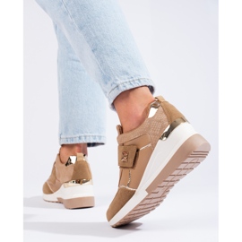 Zapatillas cuña Shelovet marrones marrón 3
