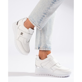 Zapatillas Shelovet con cuña blanco 3