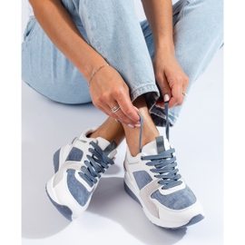 Deportivas mujer cuña Shelovet blanco y azul 3