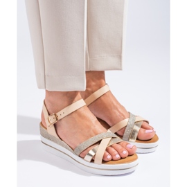 Sandalias mujer cuña Shelovet beige 1 Sandalias mujer cuña Shelovet beige 1