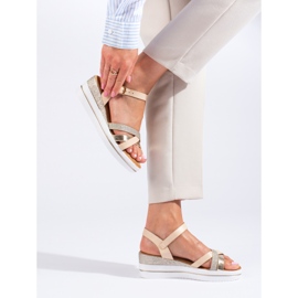 Sandalias mujer cuña Shelovet beige 2