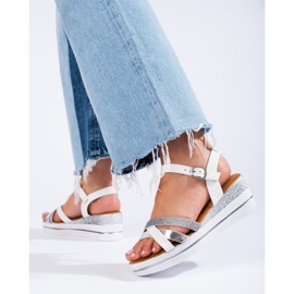 Sandalias mujer cuña Shelovet blancas blanco 2