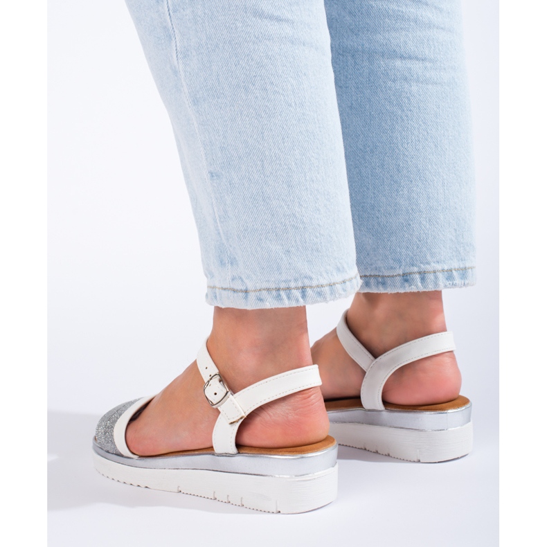 Sandalias mujer plataforma Shelovet blanco 1