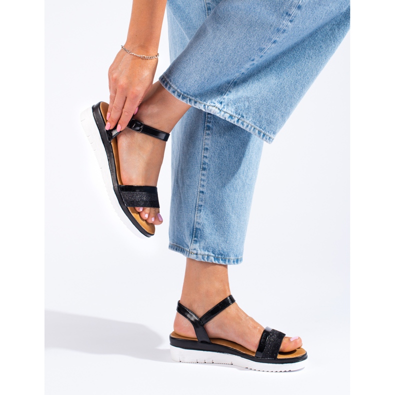 Sandalias mujer plataforma Shelovet negro 1