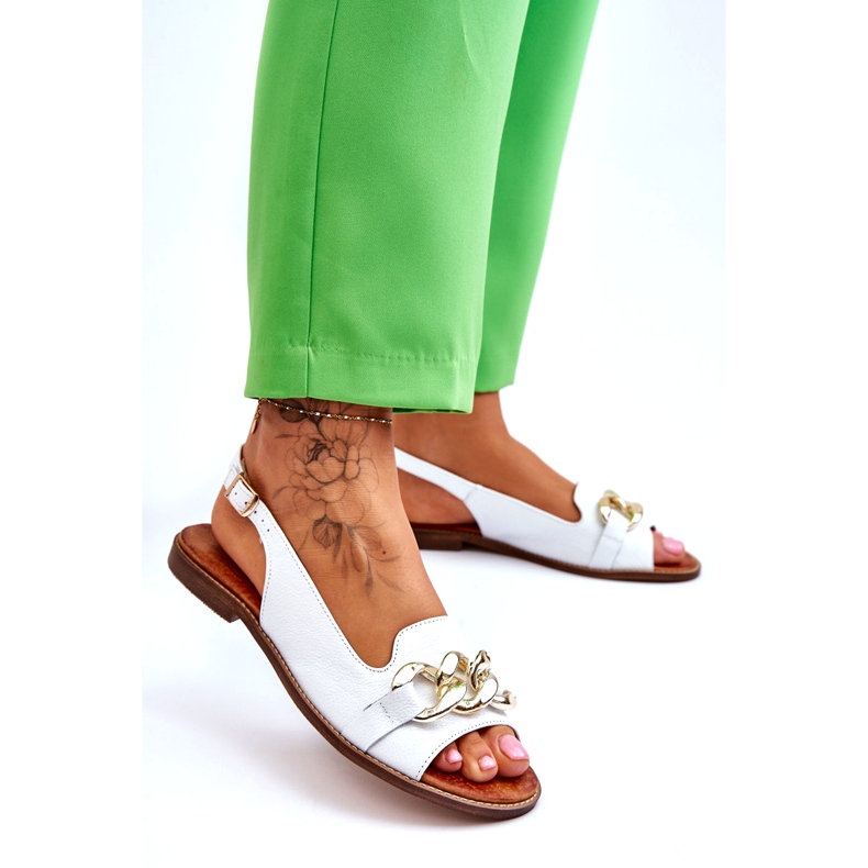 Lewski Shoes Sandalias Mujer Piel Leewski Shoes 3230 White Peas blanco 2