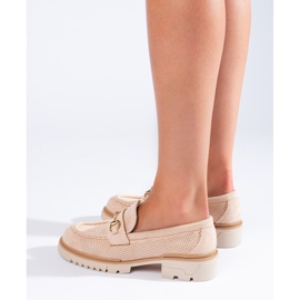 Mocasín Shelovet ante calado beige 2