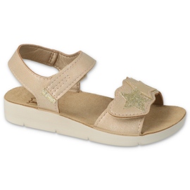 Sandalias infantil befado con Estrella Decorativa 068Y004 beige y dorado 1