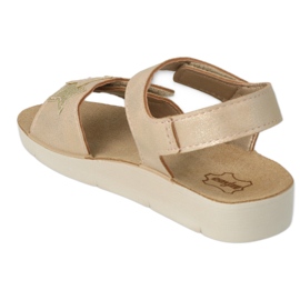 Sandalias infantil befado con Estrella Decorativa 068Y004 beige y dorado 2