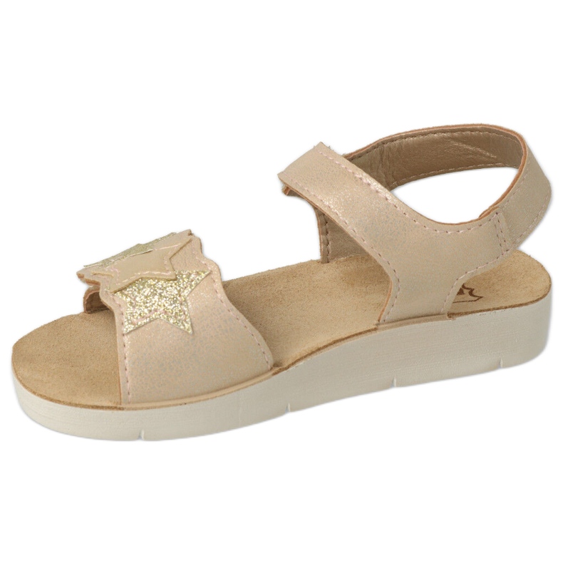Sandalias infantil befado con Estrella Decorativa 068Y004 beige y dorado 3