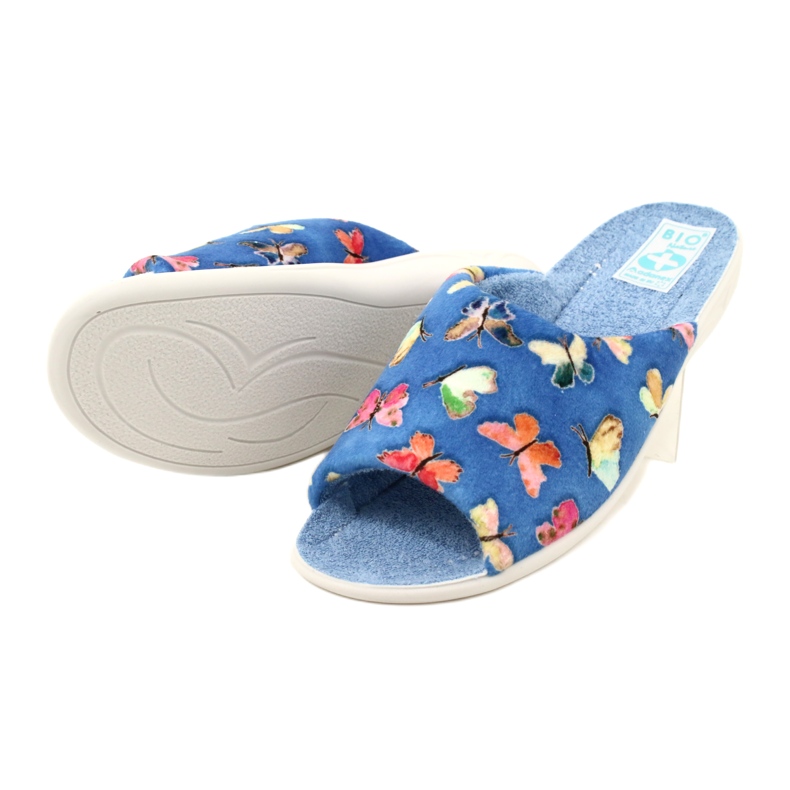 Adanex Zapatillas casa mujer Sara 25373 Mariposas azul 5