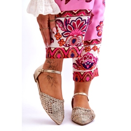 Sandalias Planas Mujer Elegantes, Doradas dorado 1