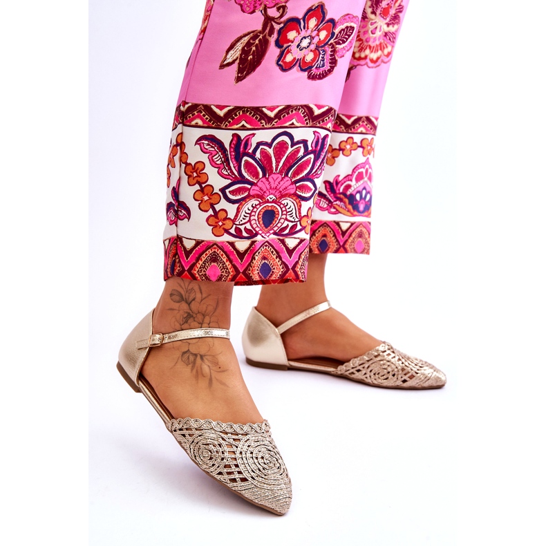 Sandalias Planas Mujer Elegantes, Doradas dorado 3